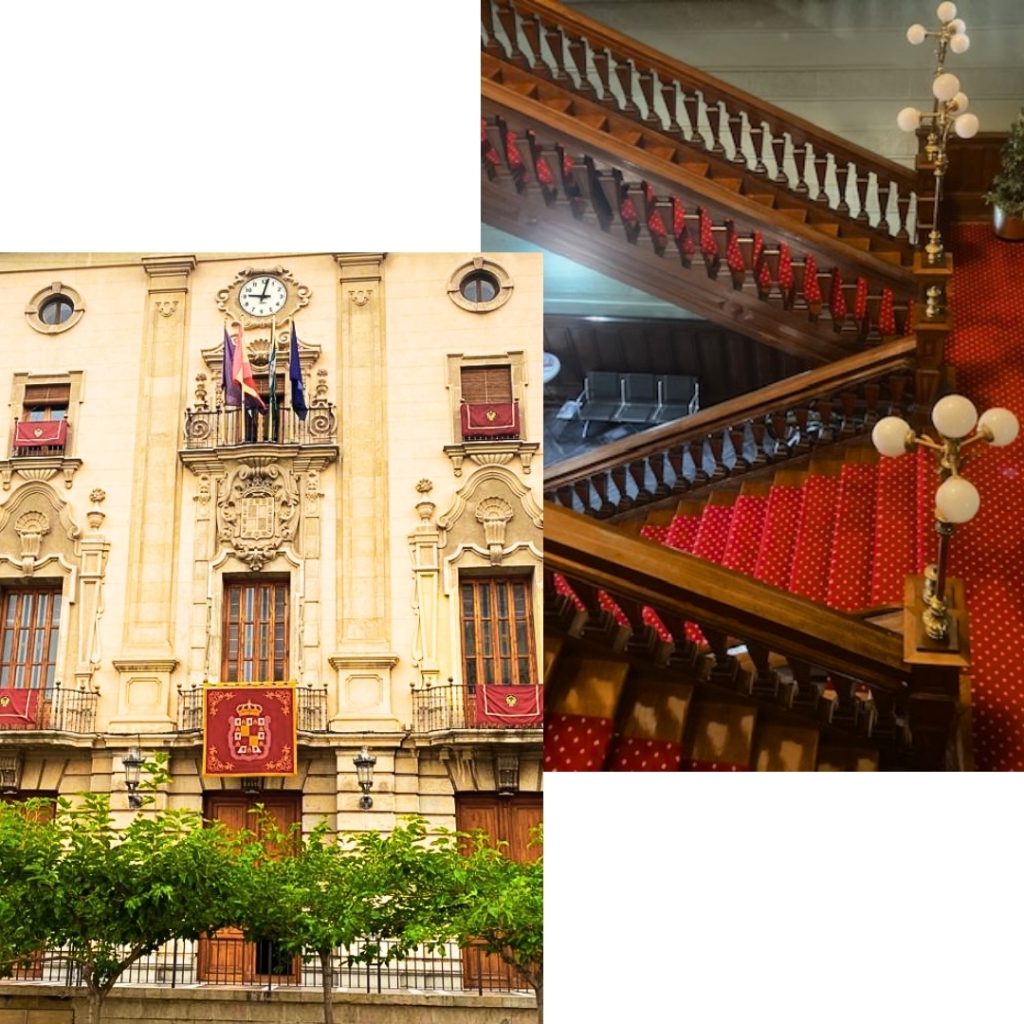 Collage de dos alfombras a medida en instituciones públicas