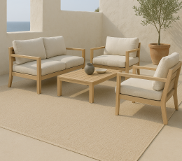Alfombras de fibra natural a medida: frescura, artesanía y estilo para interiores o espacios cubiertos